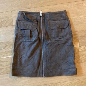 Suede all saints zip up skirt